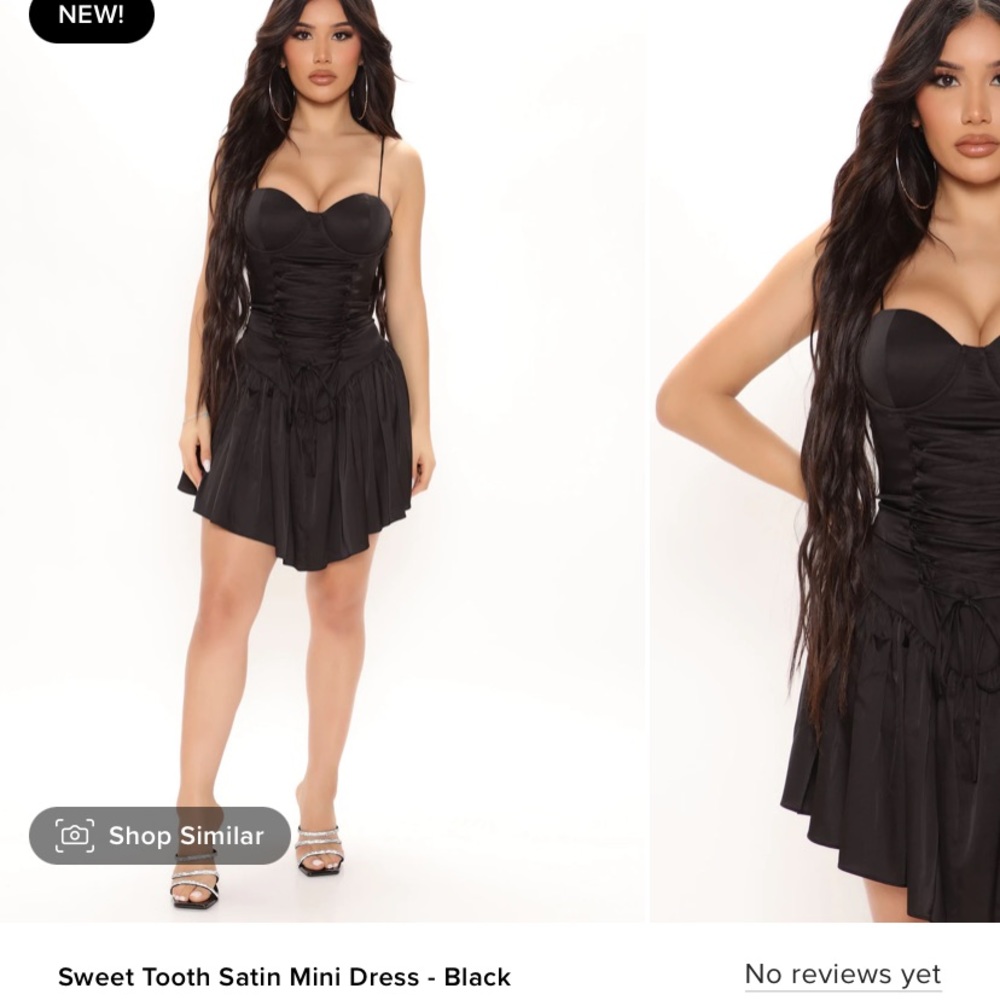 Fashionova sweet tooth satin mini dress in black